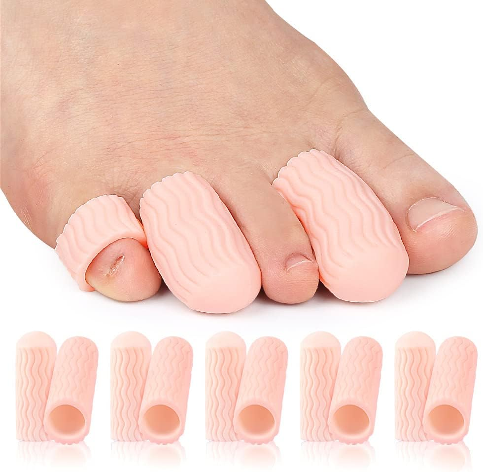 5 Pair Toe Protector Gel Cover Cap Pain Relief Preventing Blisters Corns Nail Tools Foot Care Toe Separators (Translucent)
