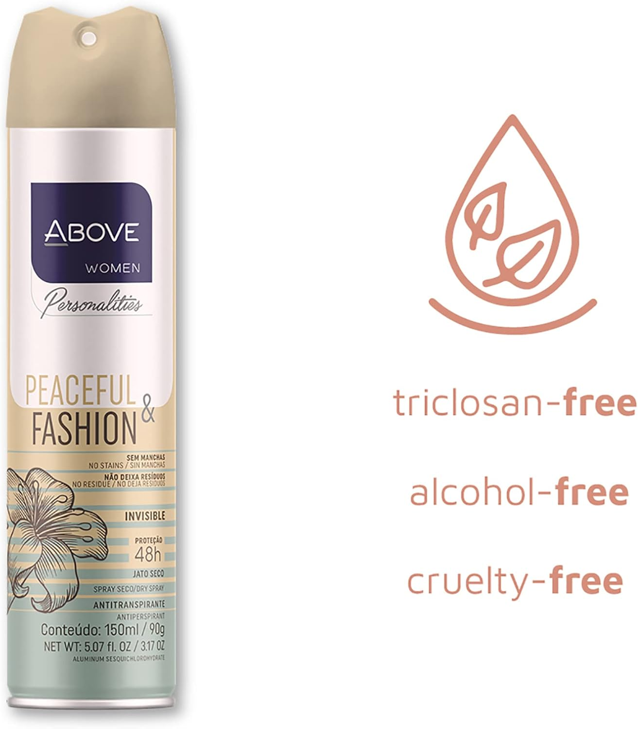 Above 48 Hours Personalities Antiperspirant Deodorant - Peaceful and Fashion for Women 3.17 Oz Deodorant Spray image number 2