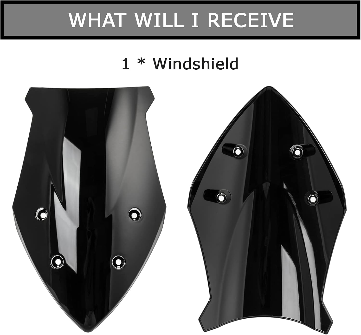Windshield Windscreen Double Bubble for GSXS1000 GSXS1000F 2015-2021(Black) image number 1