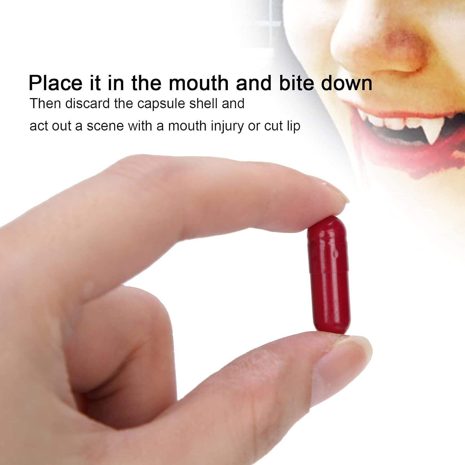 Fake Blood Capsules, Practical Safe and Reliable Fake Blood Pill Convenient for Theater Film, Special Effects image number 1