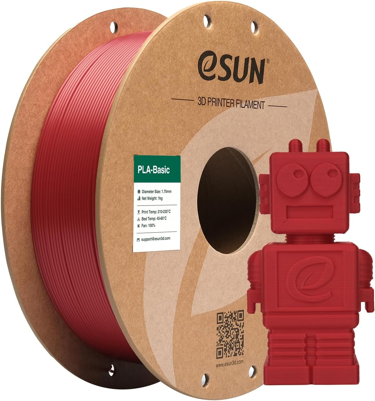 Esun Basic PLA Filament 1.75Mm, Epla 3D Printing Filament Dimensional Accuracy +/- 0.03Mm, 1KG Spool (2.2 LBS) Compatible with Most 3D Printer,Grey