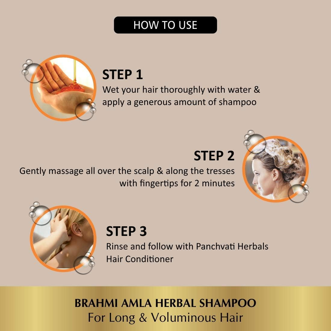 Panchvati Herbals Brahmi Amla Shampoo Promotes Faster Hair Growth Reduces Hair Fall Avoids Premature Greying Pack of 2 (Each 450 Ml)