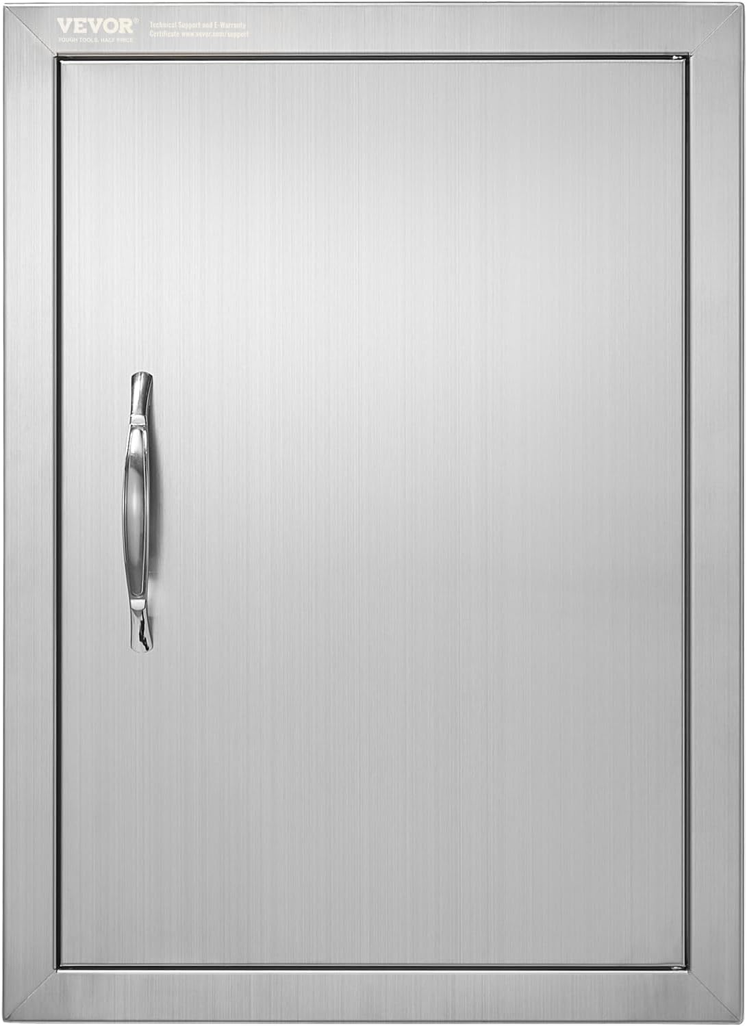 VEVOR BBQ Access Door, 407X559 Mm Single Outdoor Kitchen Door, Stainless Steel Flush Mount Door, Wall Vertical Door with Handle, for BBQ Island, Grilling Station, outside Cabinet image number 6