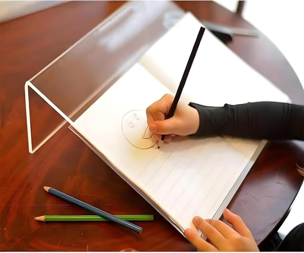 WADY 1Pcs Desk Slant Board Acrylic Ergonomic Writing Slope Writing Slant Board Acrylic Slant Board Drawing Slant Board Painting Board Rack Great as Classroom Tool for Writing Reading (Transparent) image number 1