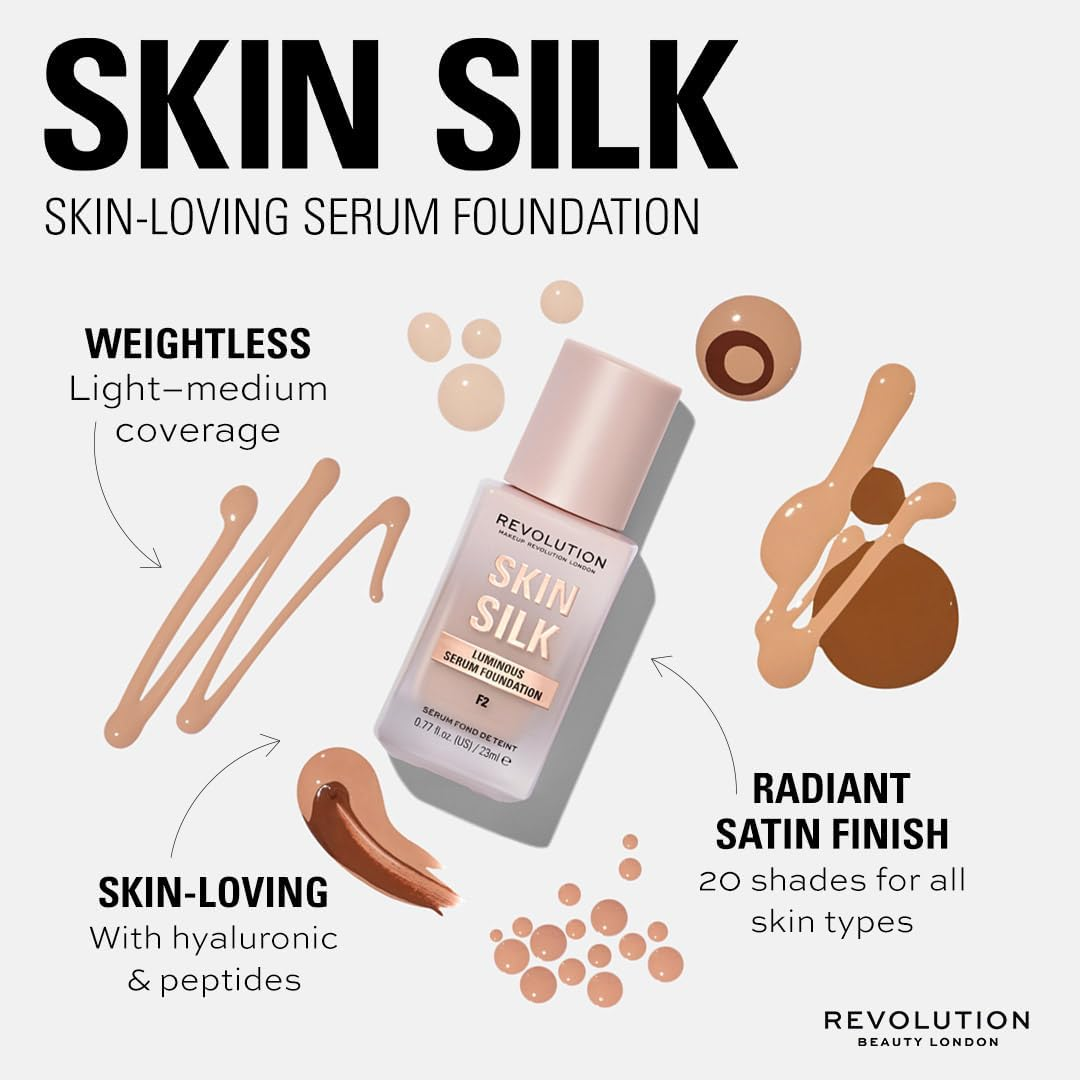 Revolution Skin Silk Serum Foundation 23 Ml, F2 Shade image number 2