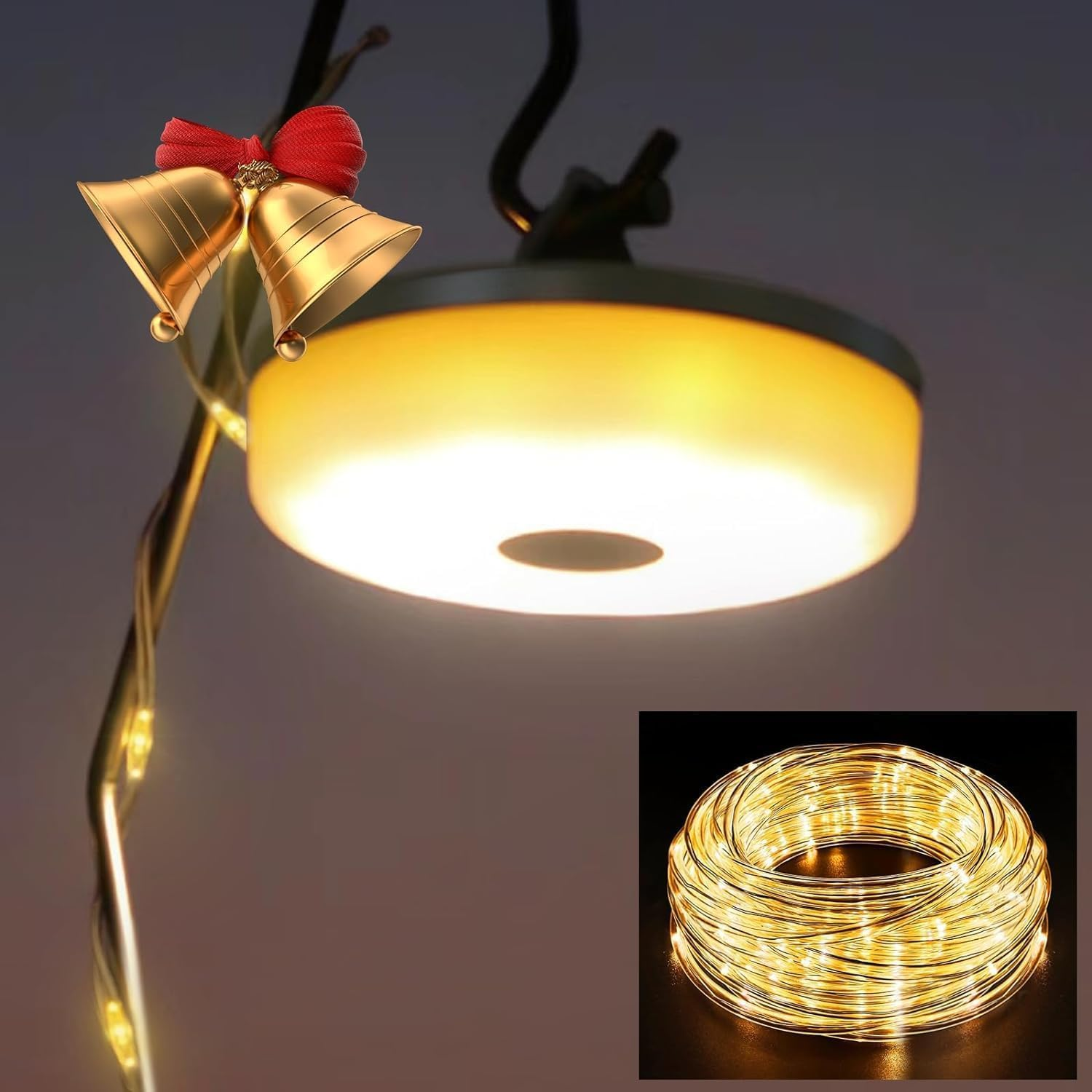 Outdoor Waterproof Portable Stowable String Light,10M 32 Ft Camping String Light,Led Light Strip,Outdoor Camping Lights, image number 6