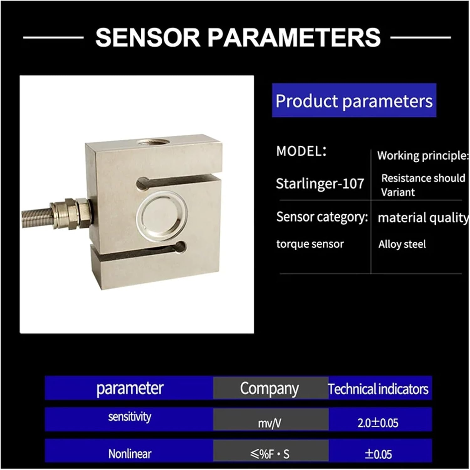 Beam High-Precision Load Cell Scale Sensor 107 5 300 Kg 500Kg 1000Kg 1T 2T 5T 10T S Type High Accuracy Pressure Weight Sensor Load Cell to Measure Force, Pressure, Displacement, Strain(700Kg) image number 1