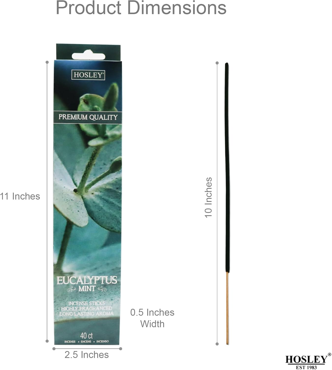 Hosley&reg; 240 Pack of Eucalyptus Mint Fragrance Incense Stick Infused with Essential Oils - Ideal for Wedding, Events, Aromatherapy, Spa, Reiki, Meditation image number 4