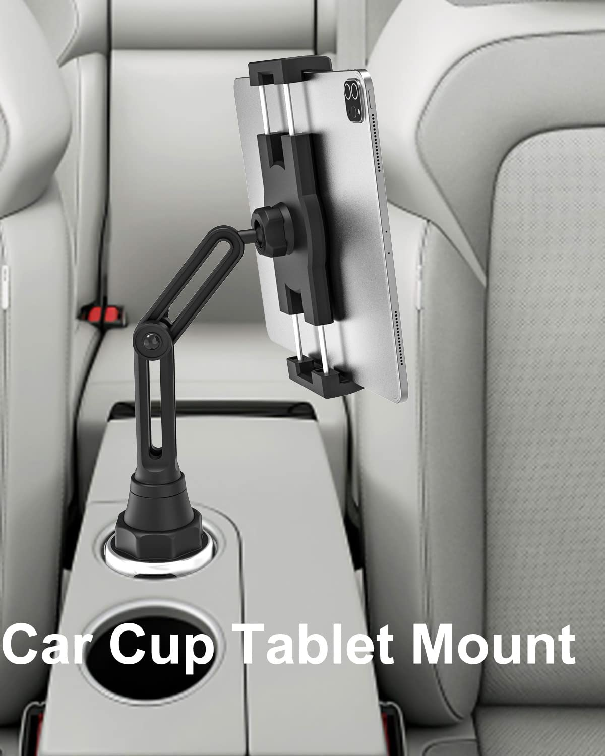 Car Tablet Holder, EXSHOW Cup Holder Tablet Mount, Car Cup Mount Tablet Phone Stand with Adjustable Arm for Ipad Pro 12.9 11 Mini Air 5 4 3, Galaxy Tabs, Iphone, 4-13" Cell Phones and Tablets image number 4