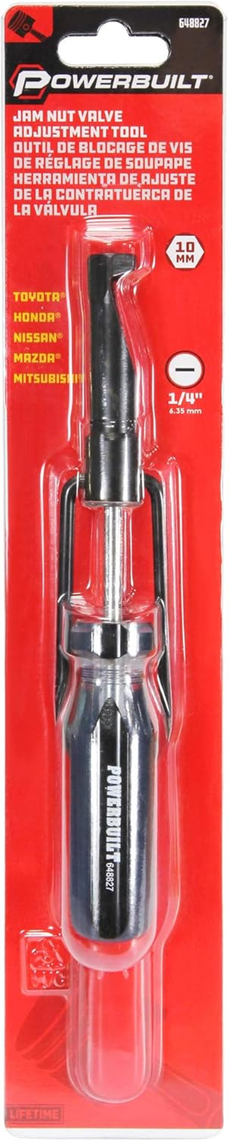 Powerbuilt 10 Millimeter Jam Nut Valve Adjustment Tool, Slotted Valve Adjusting Stud, Honda, Nissan, Toyota, Japanese Vehicle Engines - 648827 image number 3