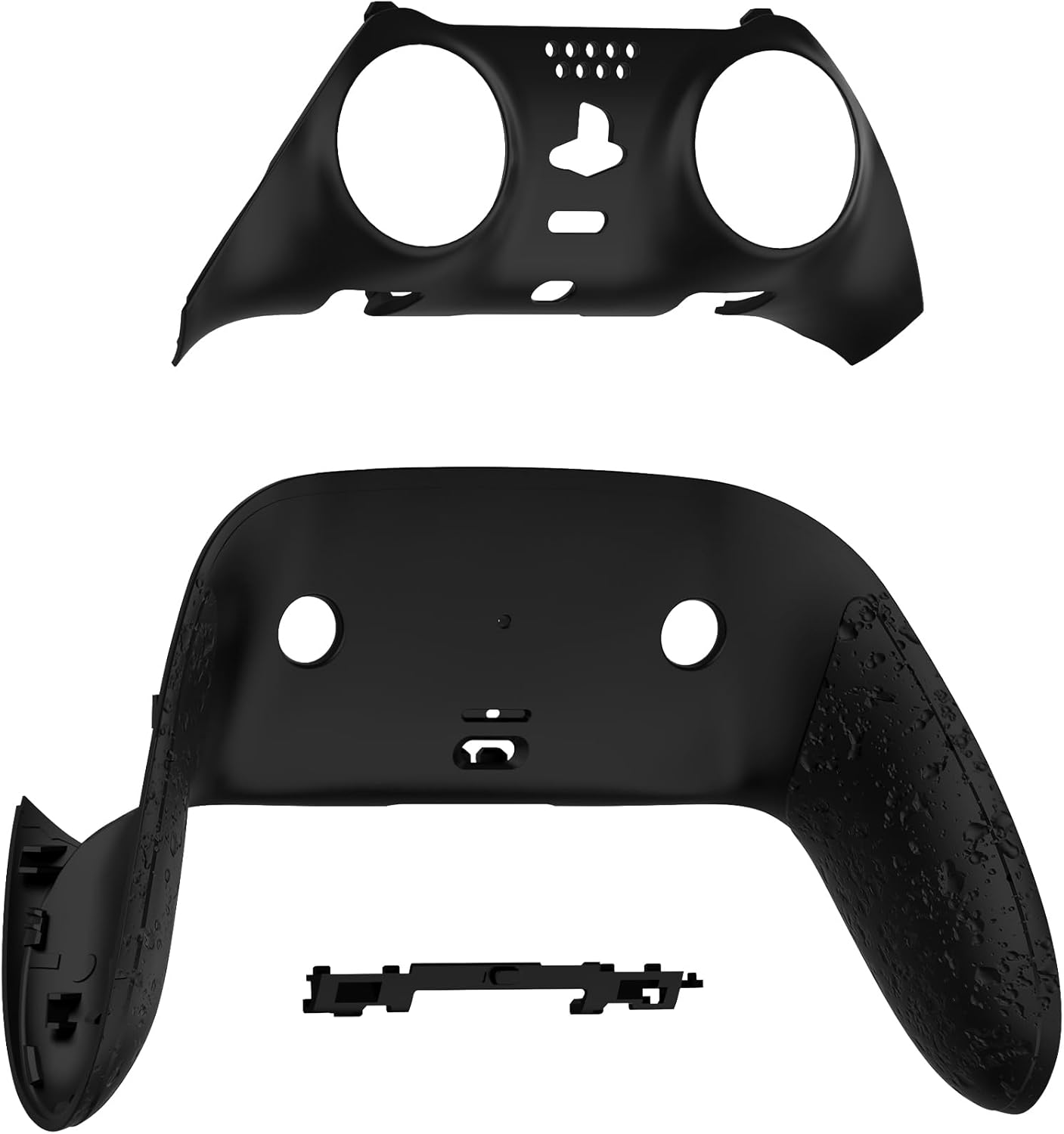 Extremerate Top Bottom Decorative Trim Shell Compatible with P S 5 Edge Controller DIY Replacement Front Back Clip Shell, Custom Textured Black Plates Cover Compatible with P S 5 Edge Controller - Textured Red image number 3