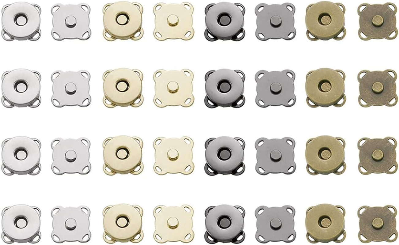 BEZANU Magnetic Button, 16 Set Plum Blossom Magnetic Sewing Clasps Snaps for Clothes, Handbag, Leather Sewing, DIY Crafts (14Mm, 4 Colors) image number 6