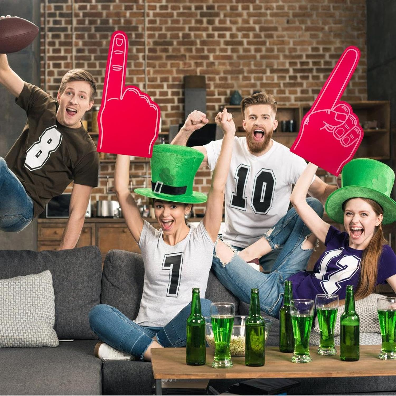 Giant Foam Finger, Giant Foam Hand, Cheer Foam Finger, Gladiators Foam Finger, Large Foam Hand Pointing Finger for Sports Fans, Eva Foam Hand Finger for Sports Events, Cheerleading Competition - Green image number 2
