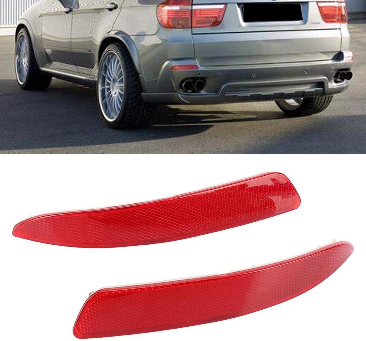 For BMW X5 E70 Rear Bumper Reflector Red 63217158949 63217158950 Rear Light Reflectors Accessory Fit for BMW E70 X5 2007-2013(Left & Right) image number 4