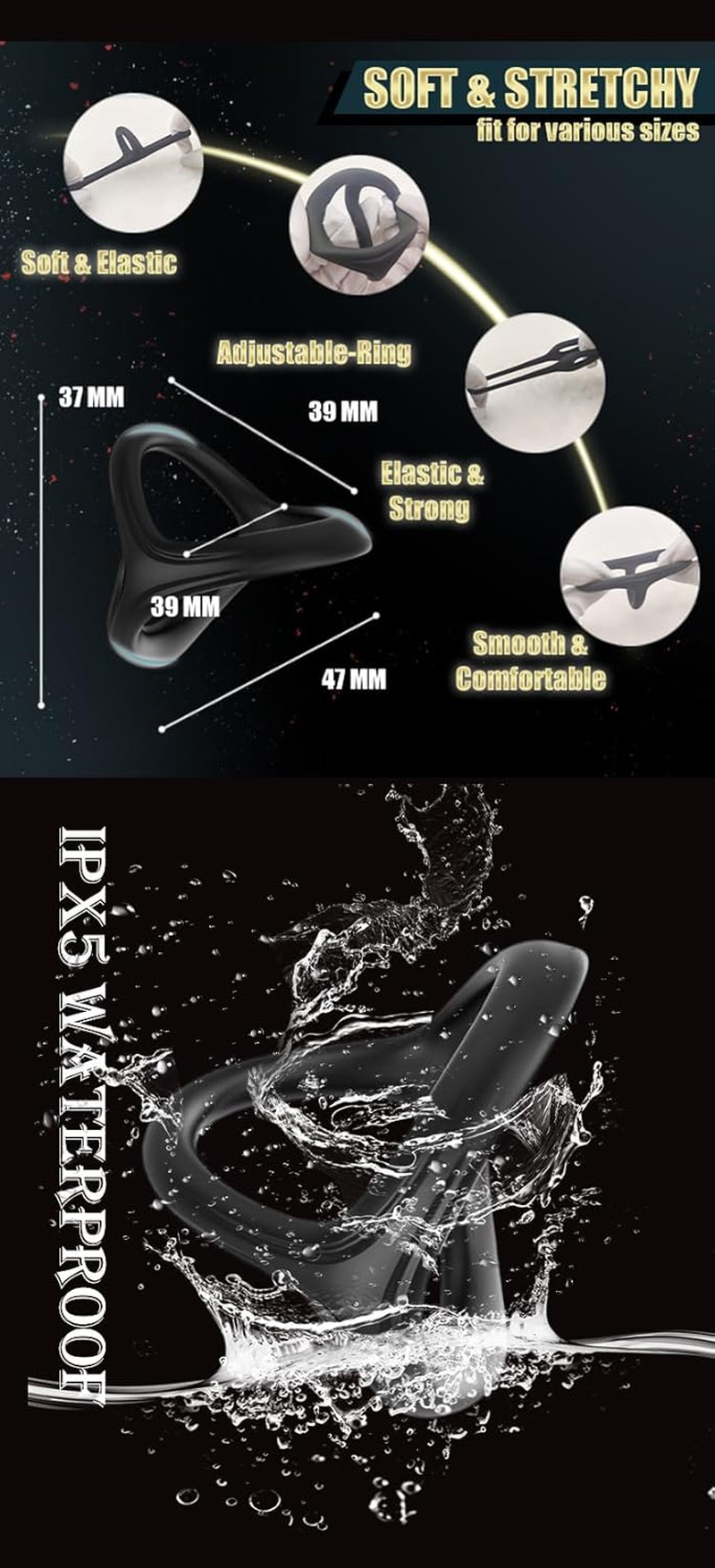 Soft Silicone Soft Ring Set for Men with 4 Different Sizes Delay Rings image number 6