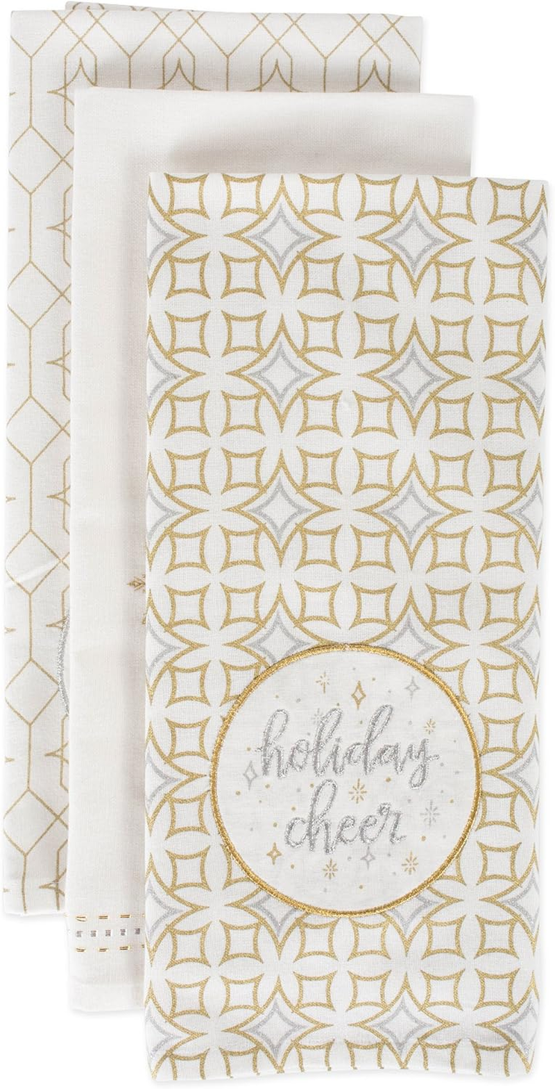 DII Christmas Dish Towels Decorative Metallic Holiday Kitchen Towel Set, 18X28, Winter Sparkle, 2 Count image number 5