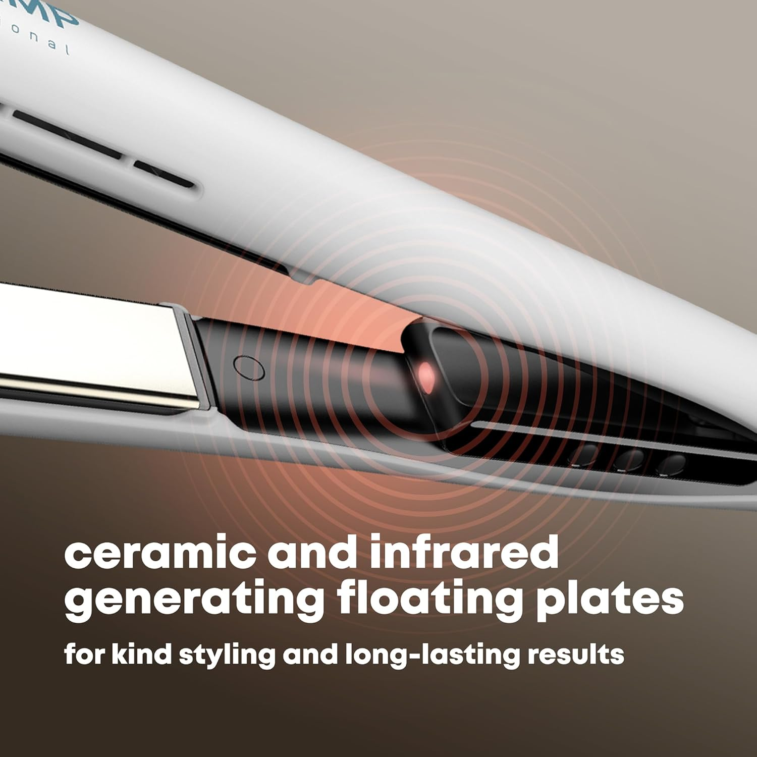 Revamp Progloss Ion Shine Ceramic Hair Straightener with Ion Technology for Frizz-Free Results Enriched with Progloss Smooth Keratin, Argan and Coconut Oil, Various Heat Levels - White