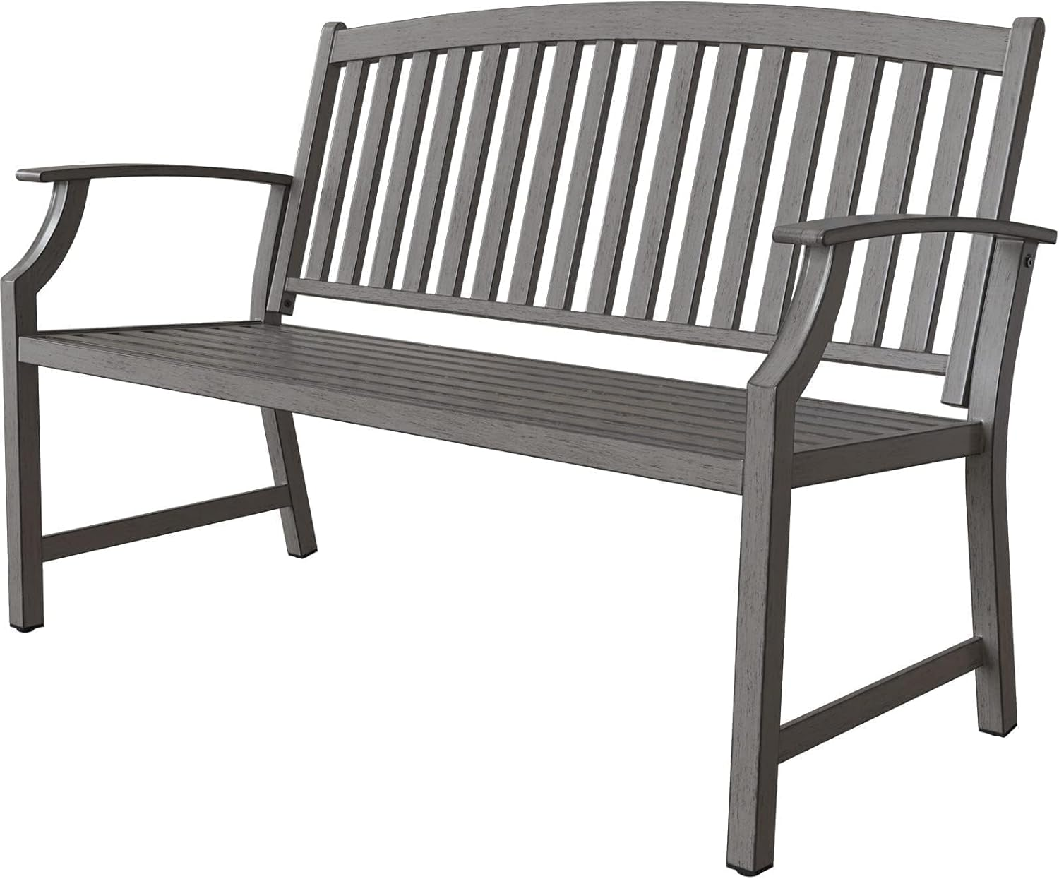 Grand Patio Outdoor Bench, Garden Benches with Anti-Rust Aluminum Steel Metal Frame, Patio Seating for Front Porch outside Furniture Decor, Weathered Gray image number 3