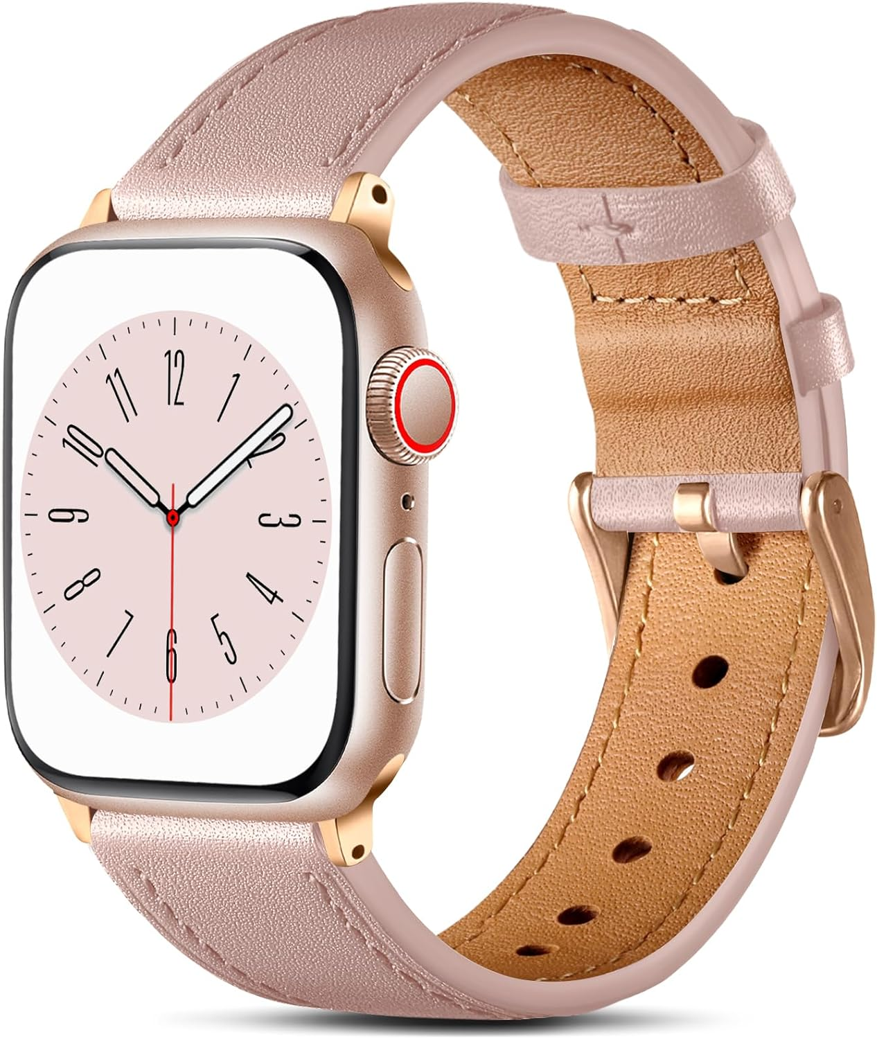 WJK Compatible with Apple Watch Series 11 10 9 8 7 6 5 4 3 2 1 SE and Iwatch 38Mm 40Mm 41Mm 42Mm Women Men, Top Grain Genuine Leather Replacement Wristband for Apple Watch, Multi Colors image number 6