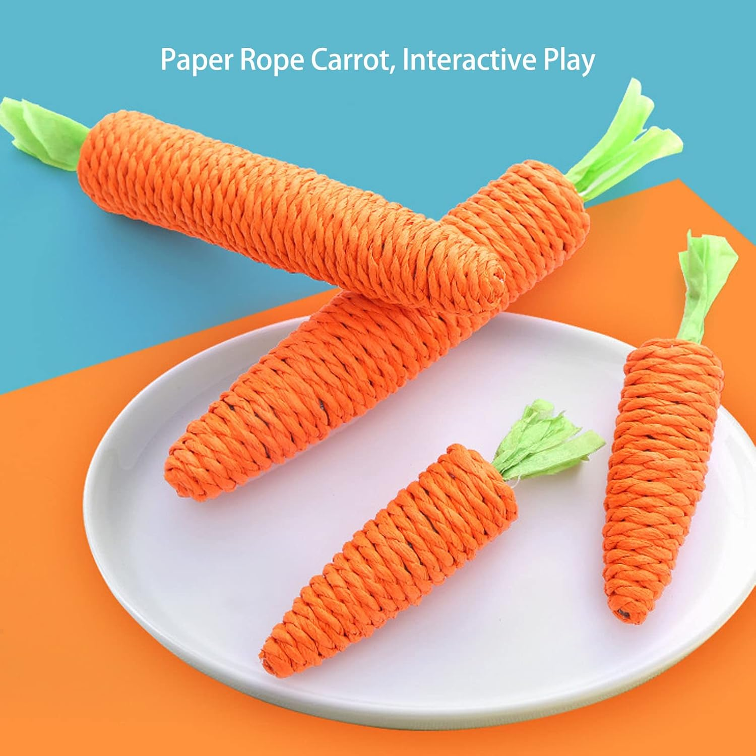 Pack of 10 Carrot Cat Toys, Filed with Catnip, Cute Bite Resistant Paper Rope, Cat Chew Toy, Cat Chew Toy, Interactive Cat Toy for House Cats, Cat Puzzle Game image number 4