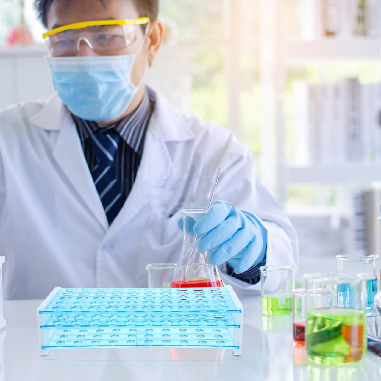 Mobestech 3 Glass Tubes Rack Lab Tube Rack Test Tube Holder Rack Test Tube Holder 15Ml Acrylic Clear Test Tube Laboratory Tube Holder Test Rack 15Mm Test Holder Indoor Plant Stand image number 4