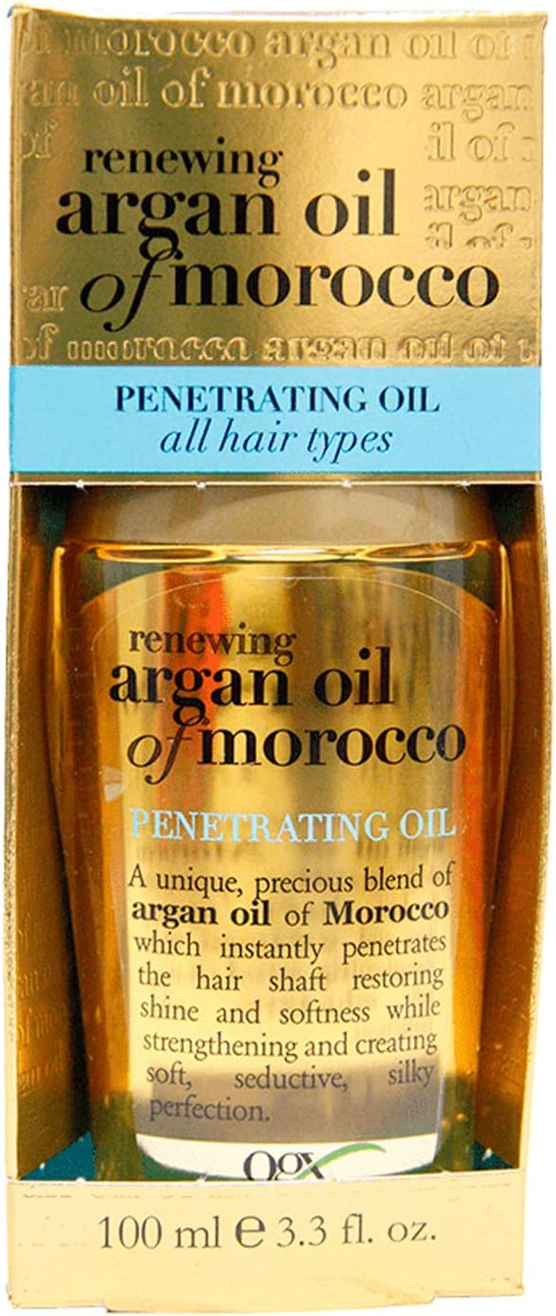 Organix Penetrating Oil, Renewing Moroccan Argan Oil 3.3 Oz (Pack of 4)