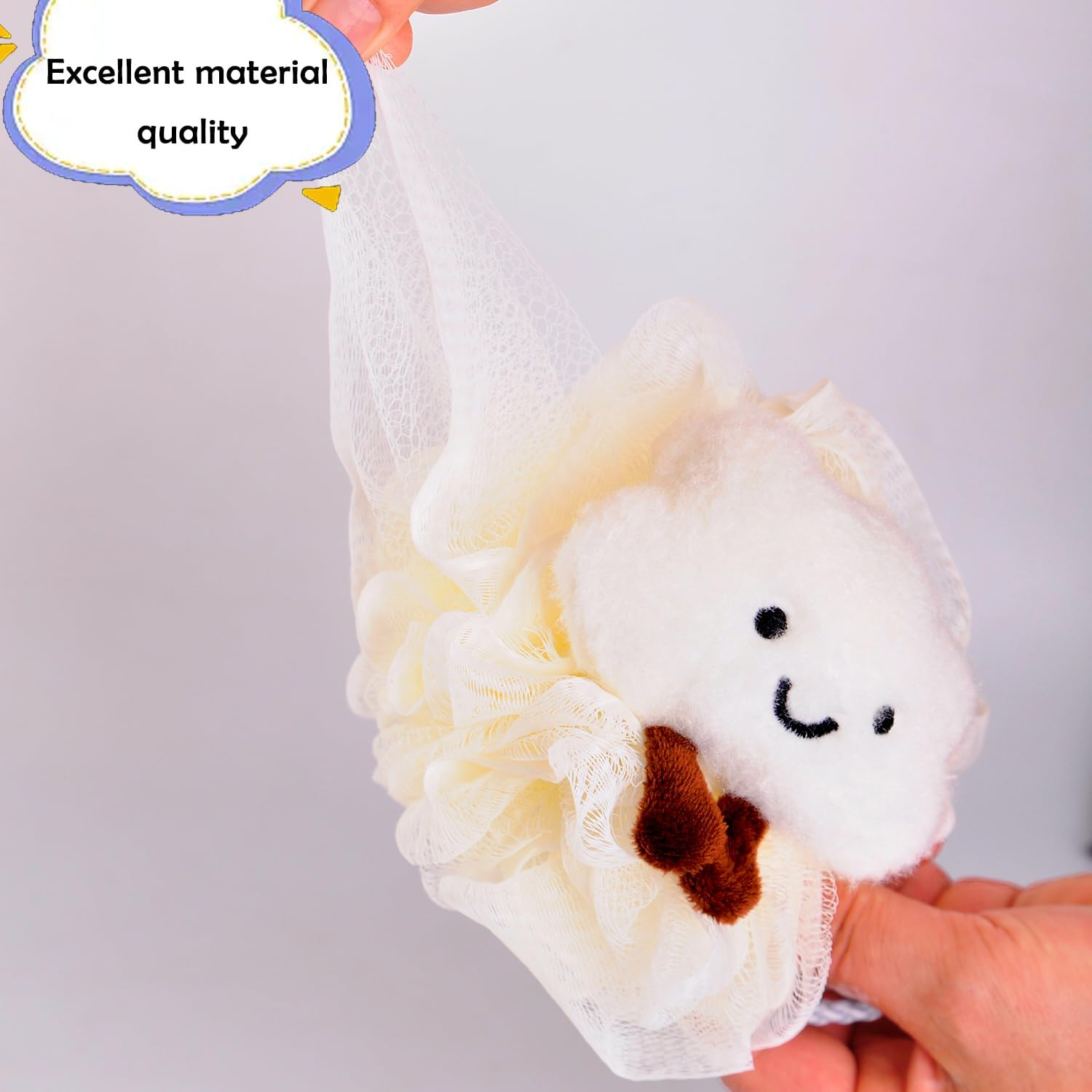 RAMFIYN 2 Pack Fun Bubble Bath Kid Loofahs, Cute Animal Loofah Bath Sponge, Shower Puffs Body Scrubber, Fun Bath Sponges - Frog and Sheep image number 2