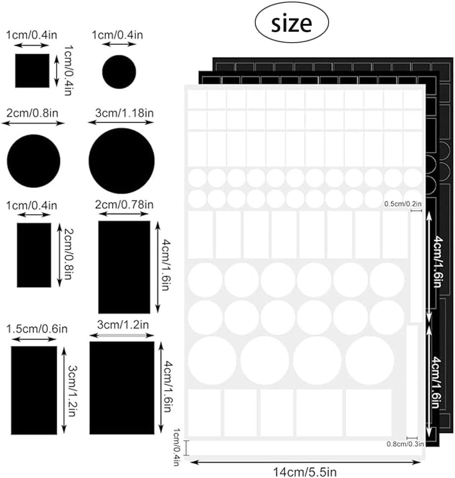 FUWIND 4 Sheets LED Light Blocking Stickers, TV LED Covers Blackout, 100% LED Light Blocking, Black and White image number 1