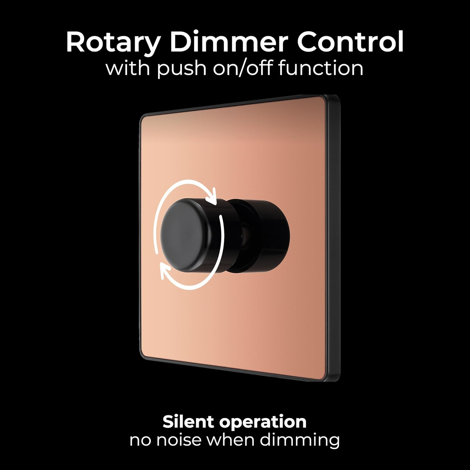 BG Electrical PCDCP81B Smart Single Wall Dimmer Switch, 2 Way, Screwless Faceplate, Evolve, Polished Copper, 200W image number 2