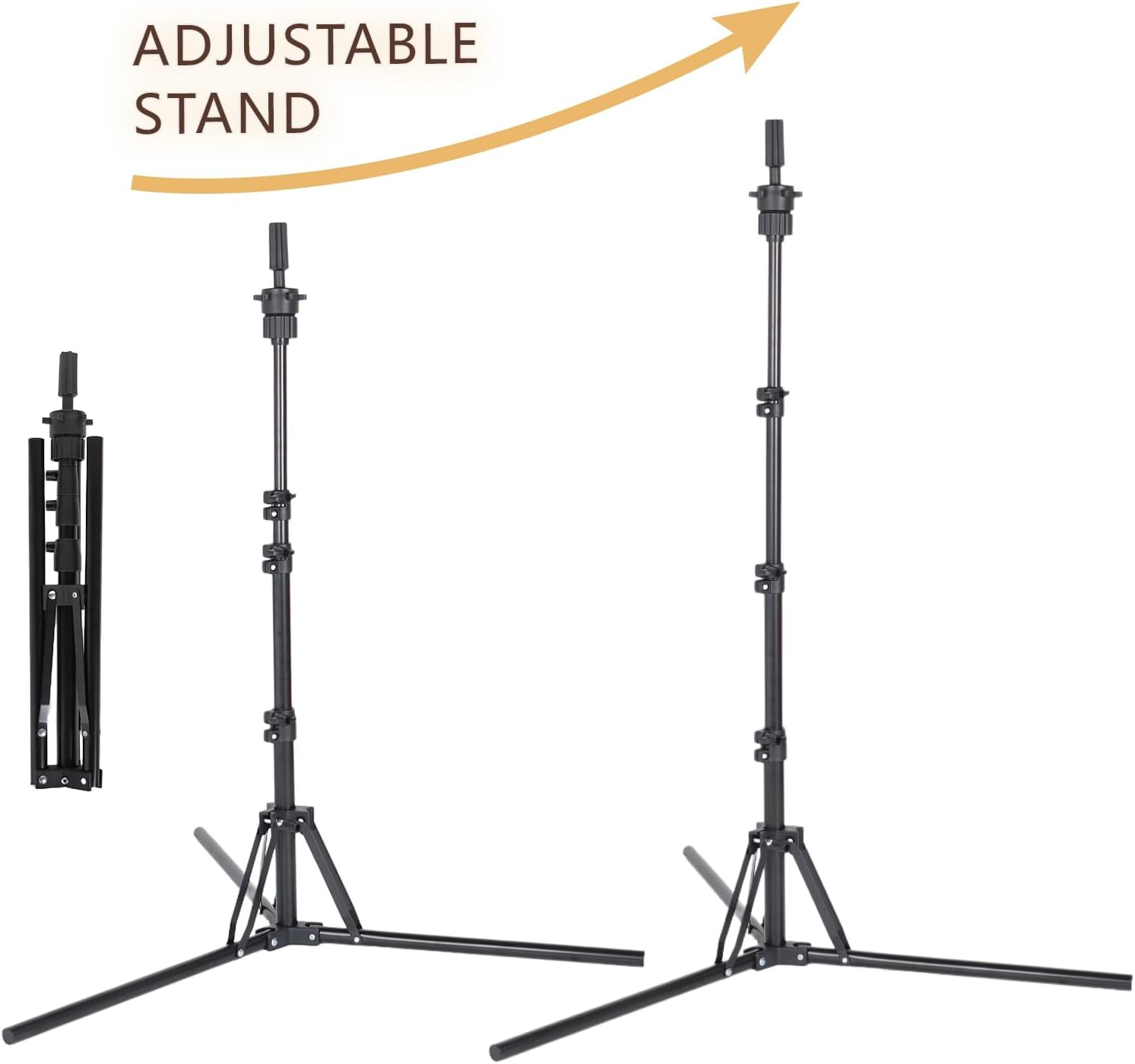 Daizysight Wig Stand & 23" Mannequin Head Kit，Upgraded 62 Inch Tall Manikin Head Tripod for Wig Curl Trim Styling, Canvas Block Head Wig Holder Set with Wig Caps, T Pins, C Bristle, Customized Wigs image number 2