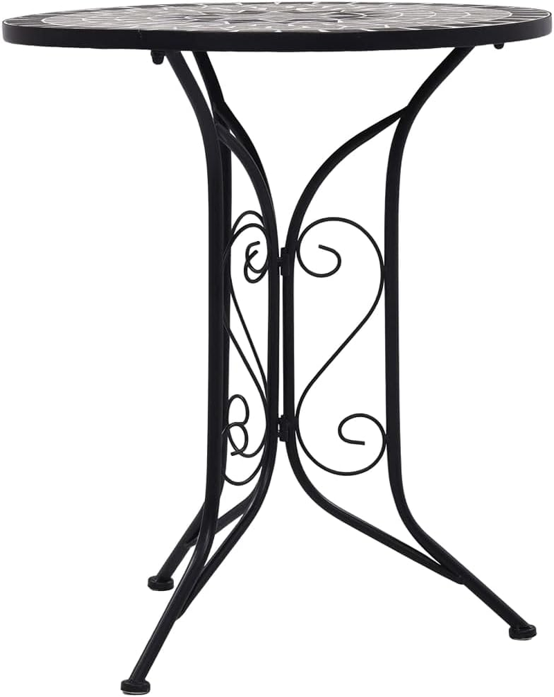 Outdoor Bistro Table, Patio Table Outdoor Cocktail Table Garden Bar Table Mosaic Bistro Table Grey 61Cm Ceramic image number 6