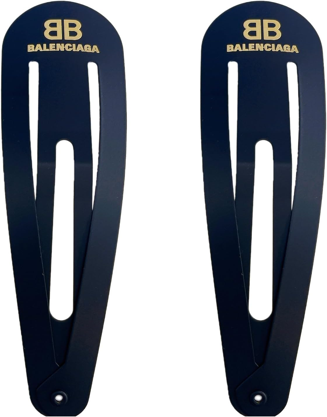 Balenciaga BB Logo Hair Clip, Matte Black/Gold 699021 TZ01G 5610, ワンサイズ, Stainless Steel, No Gemstone image number 2