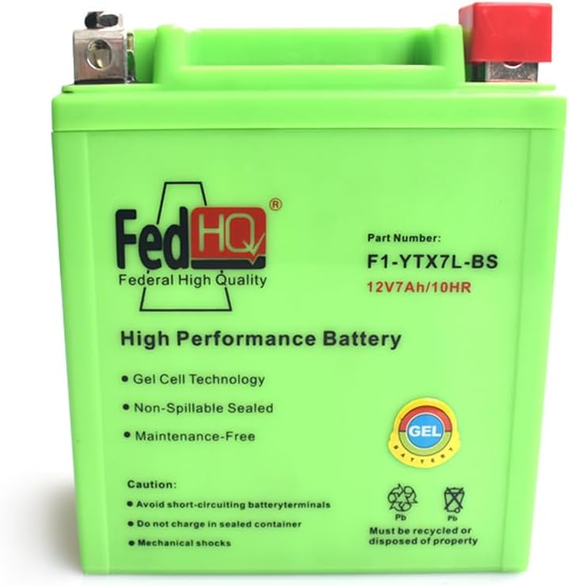 FEDHQ YTX7L-BS 12V 7Ah Motorcycle GEL Battery Dirt Bike ATV Quad Scooter Motorbike Replace CTX7L-BS UTX7L-BS MBTX7U MG7L-BS image number 1