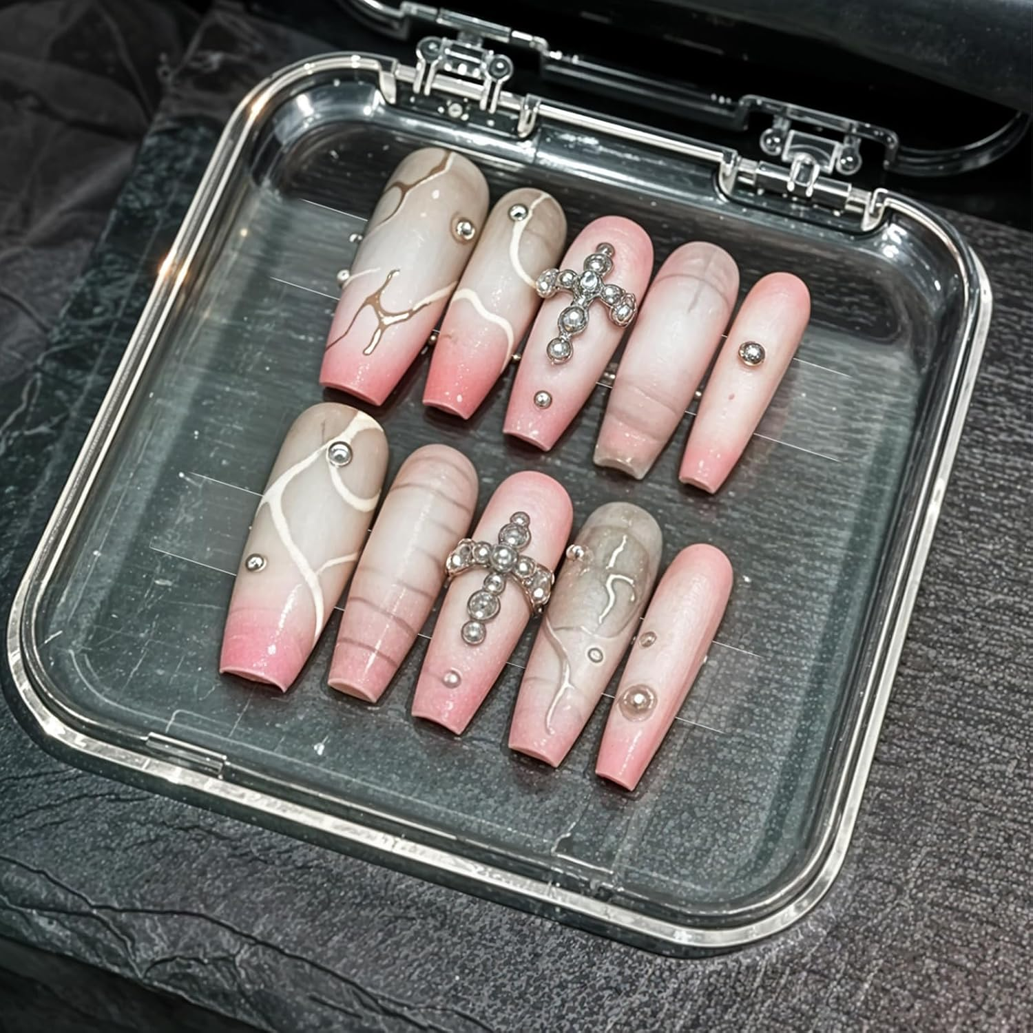 Piriuuo 3 Rolls Double Sided Tape for Press on Nails, Adhesive Strong Sticky Nail Art Tapes for Nail Packaging Waterproof Removable Mounting Tape for Nail Tips Colors Designs Showcase image number 6