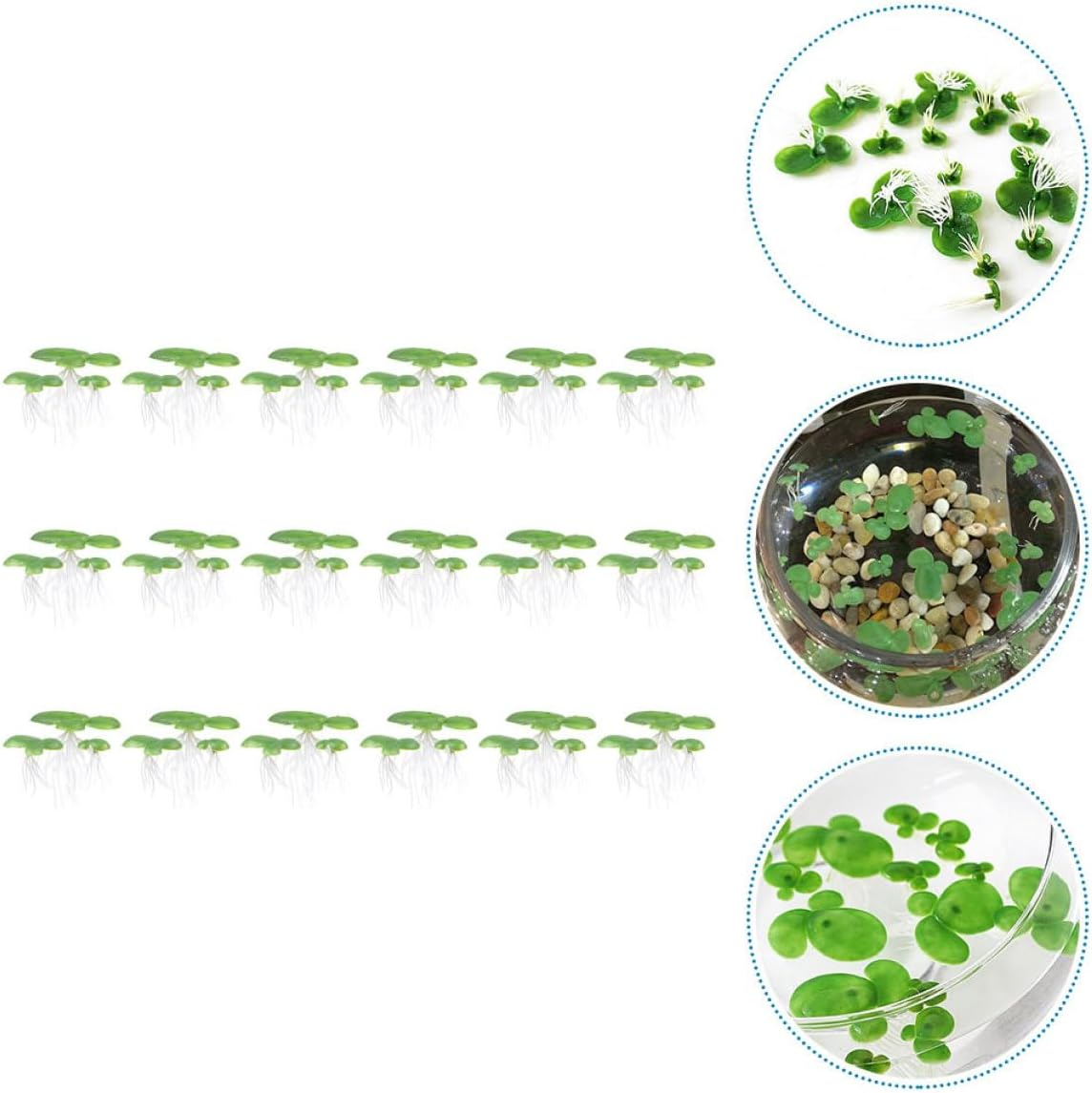 Housoutil 54Pcs Fake Duckweed Aquarium Plants Lifelike Floating Decorations for Fish Tank Premium Lightweight for Natural Aquatic Landscapes Fish image number 1