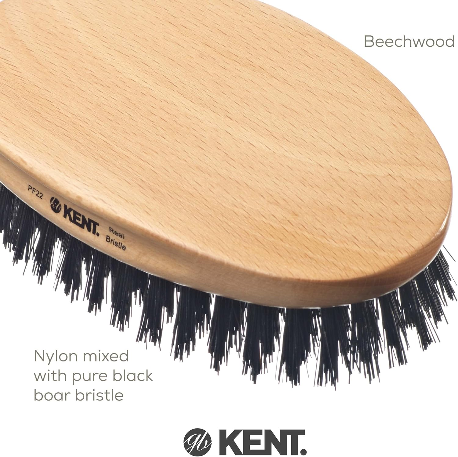 Kent Military Oval Beech and Bristle Hairbrush image number 4