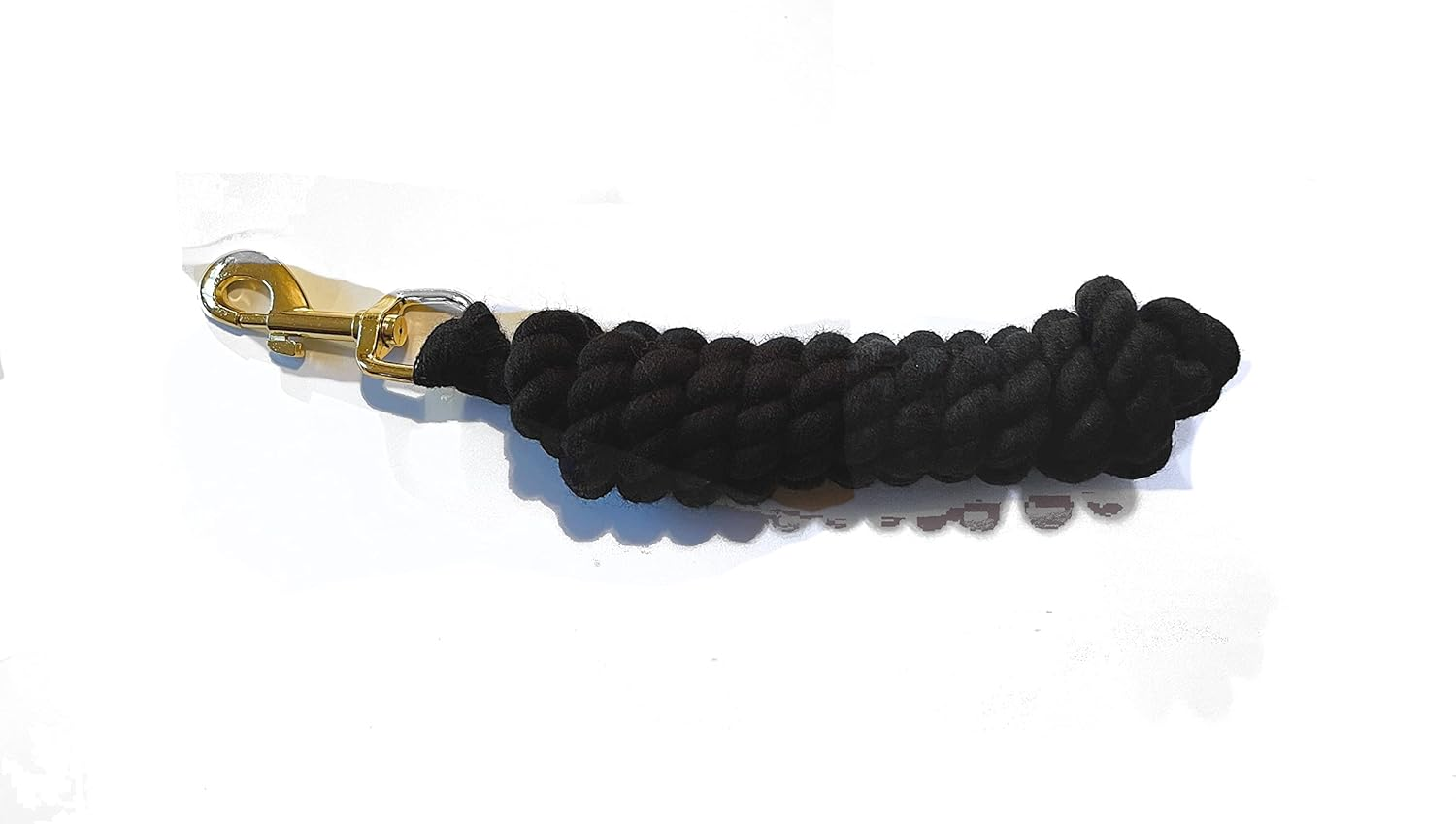 Horse/Pony Cotton Lead Rope with Brass Clip 1.8M (Black)