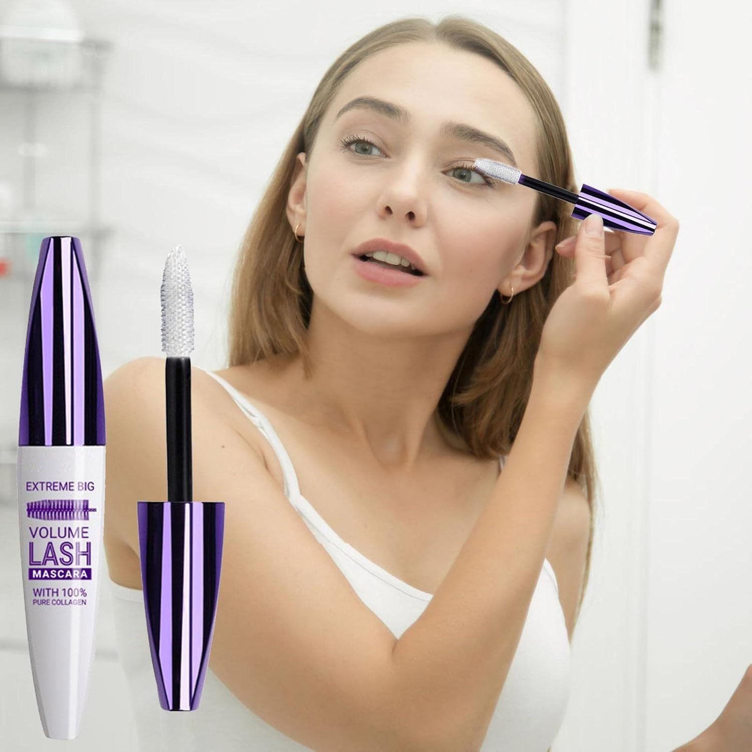 5D Silk Fiber Lash Mascara, Lengthening & Voluminous, Waterproof & Smudge-Proof, No Clumping - Brown image number 3