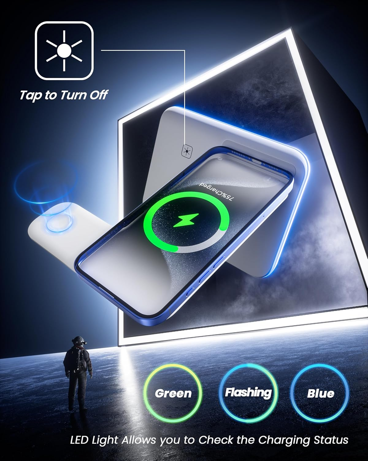 3-In-1 Wireless Charger for Apple, 15W Fast Wireless Charging Station, 3 In1 Wireless Charger Dock Compatible with Iphone 16/15/14, Airpods, Apple Watch, Iwatch 10/9/8