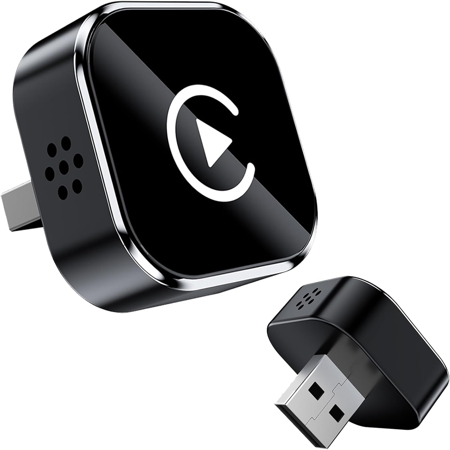 2025 Upgraded Mini Wireless Carplay and Android Auto Adapter 2-In-1 Carplay Dongle Converts Wired to Wireless Plug and Play Wireless Carplay Adapter with USB USB-C Port Black Fast Auto-Connect image number 4