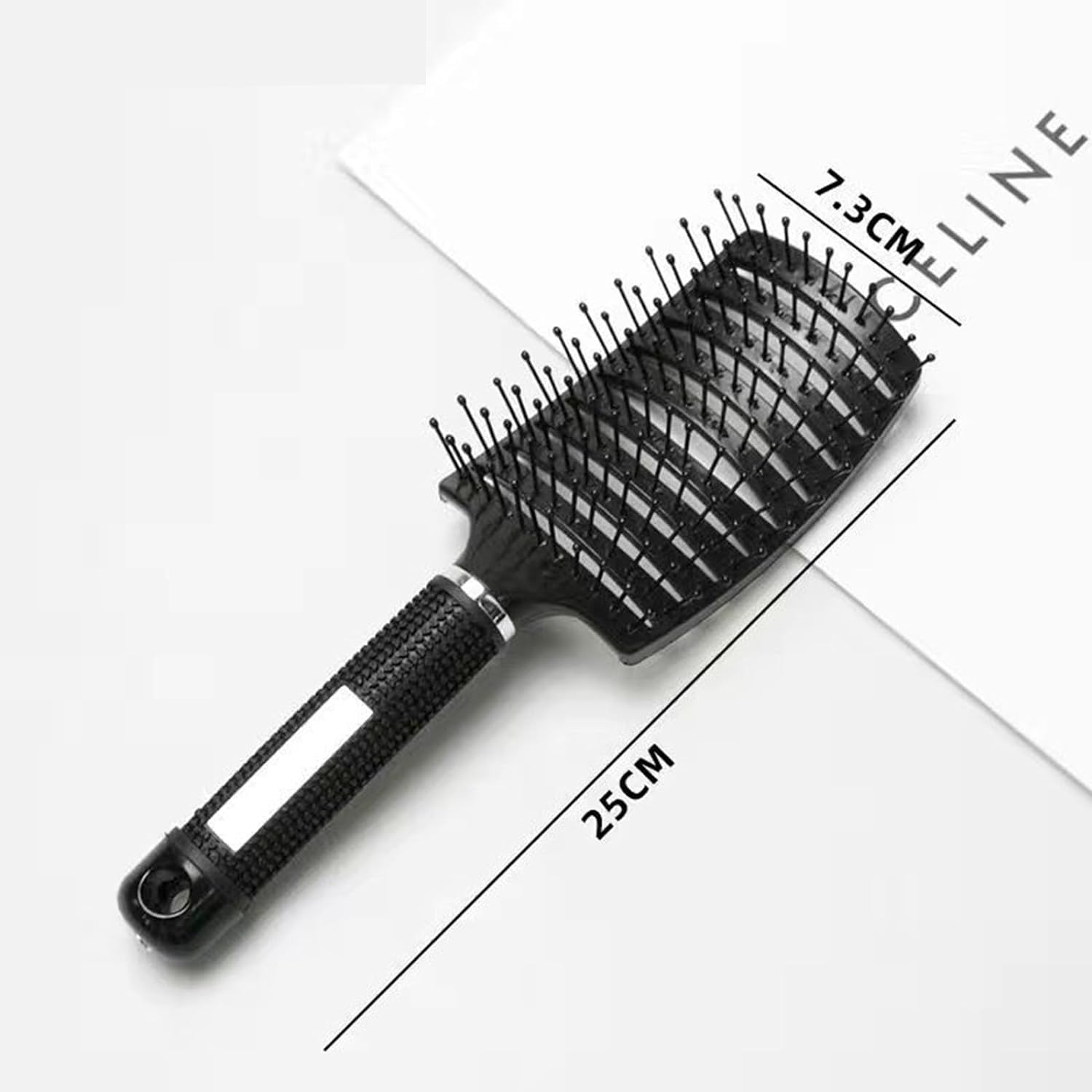 2 Pcs Hairbrush, Magical Brush Curved and Vented Bristle Nylon Hairbrush (Black White)