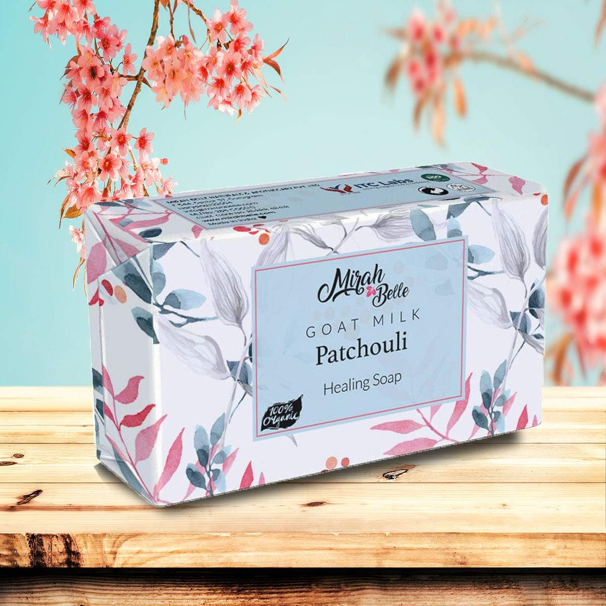 Mirah Belle - Organic Goat Milk, Patchouli Healing Soap Bar (Pack of 3-125 Gm) - for Soothing Acne and Pimples, Lightening Blemishes and Scars, Pigmentation - Sulfate and Paraben Free - 375 Gm image number 1