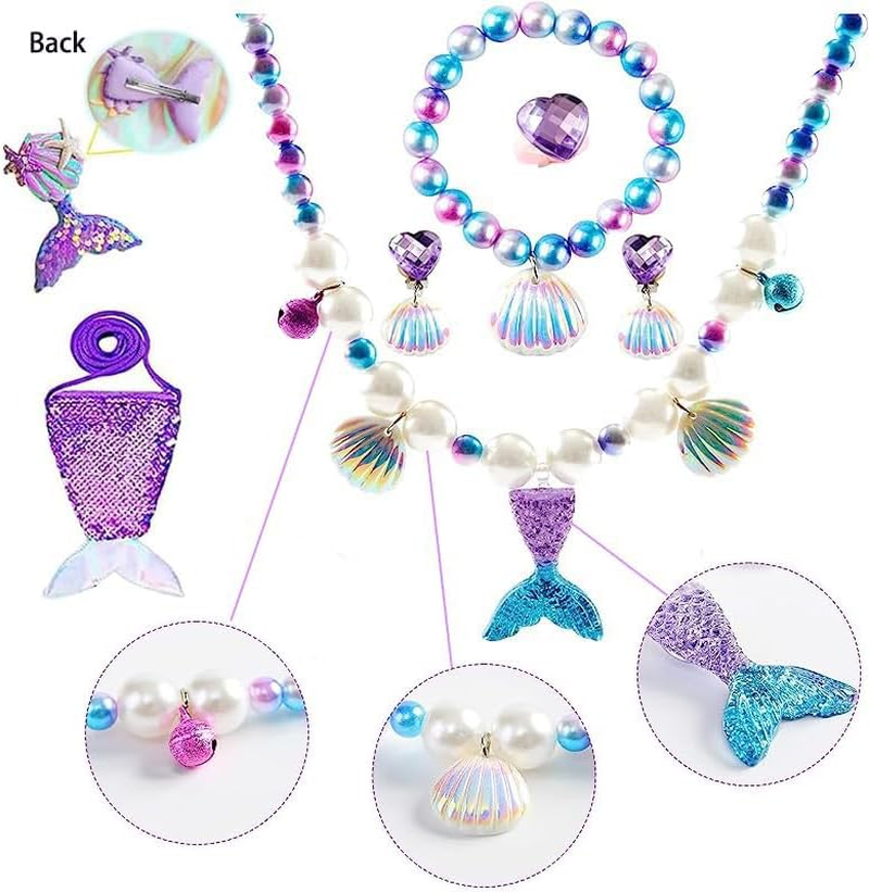 Little Girls Princess Mermaid Costume for Girls Dress up with Accessory for Christmas Birthday Party Supplies image number 7