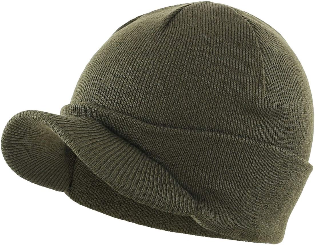 Magracy Unisex Men'S Warm Visor Beanie Outdoor Double Knit Hat with Peak Winter Hat