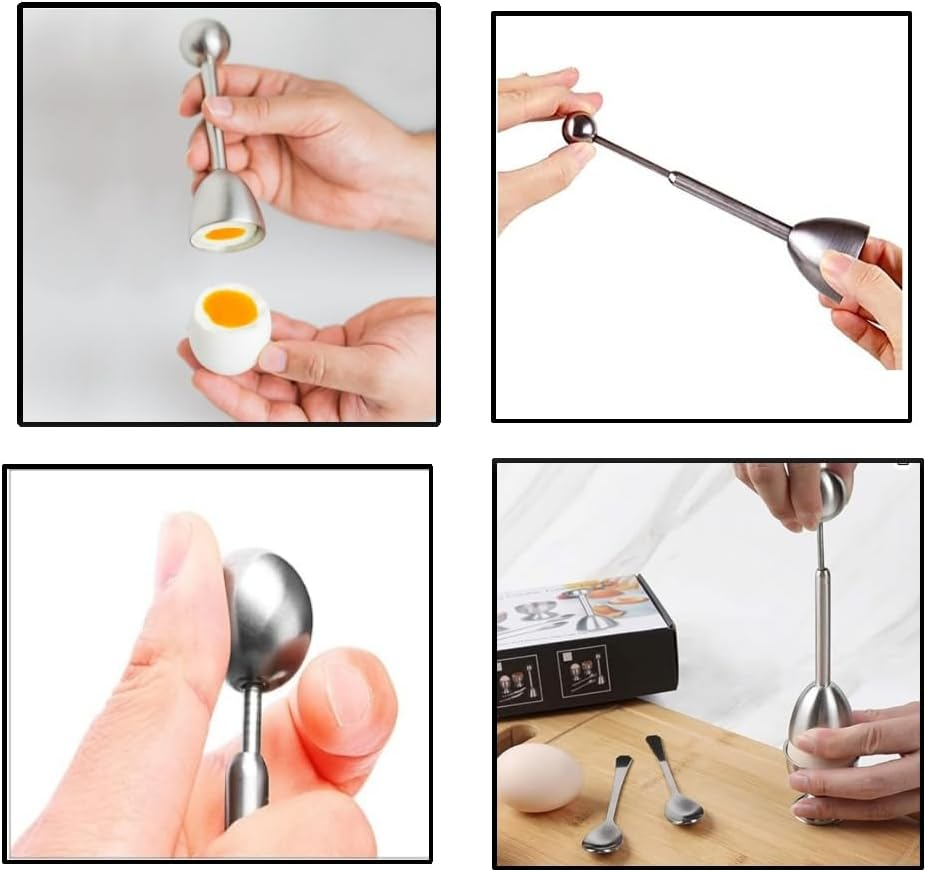 DACUAN Metal Egg Scissors, 1PCS Egg Topper Cutter Shell Opener Stainless Steel Boiled Raw Egg Open Creative Kitchen Tools Set, Shell Remover Egg Topper Opener image number 1