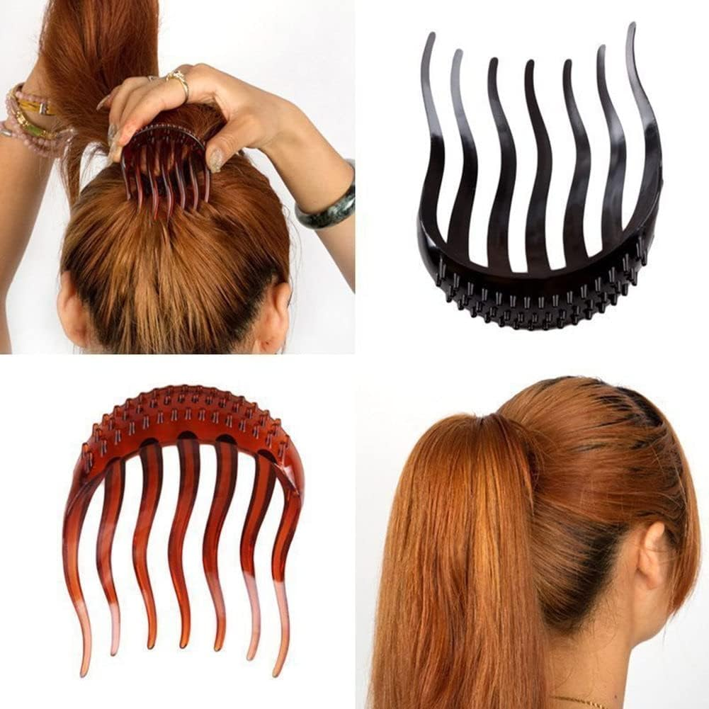 LOVEF 4 Pcs Useful Volume Inserts Hair Clip Bump Its Bouffant Ponytail Hair Comb Bun Maker image number 2