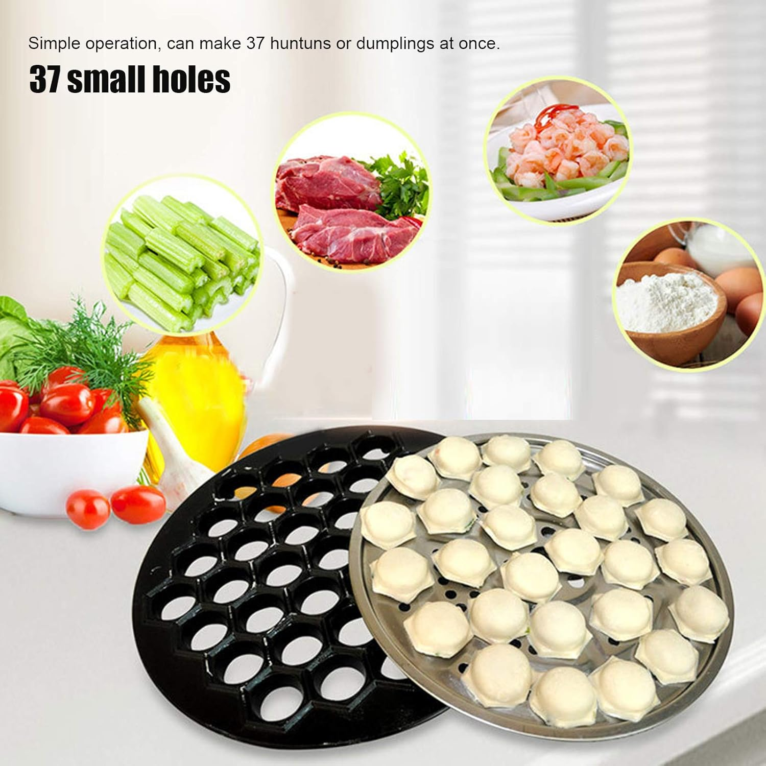 Alvinlite Dumplings Mould Ravioli Maker Pelmeni Maker Baking Pastry Kitchen Accessories 37 Holes image number 5