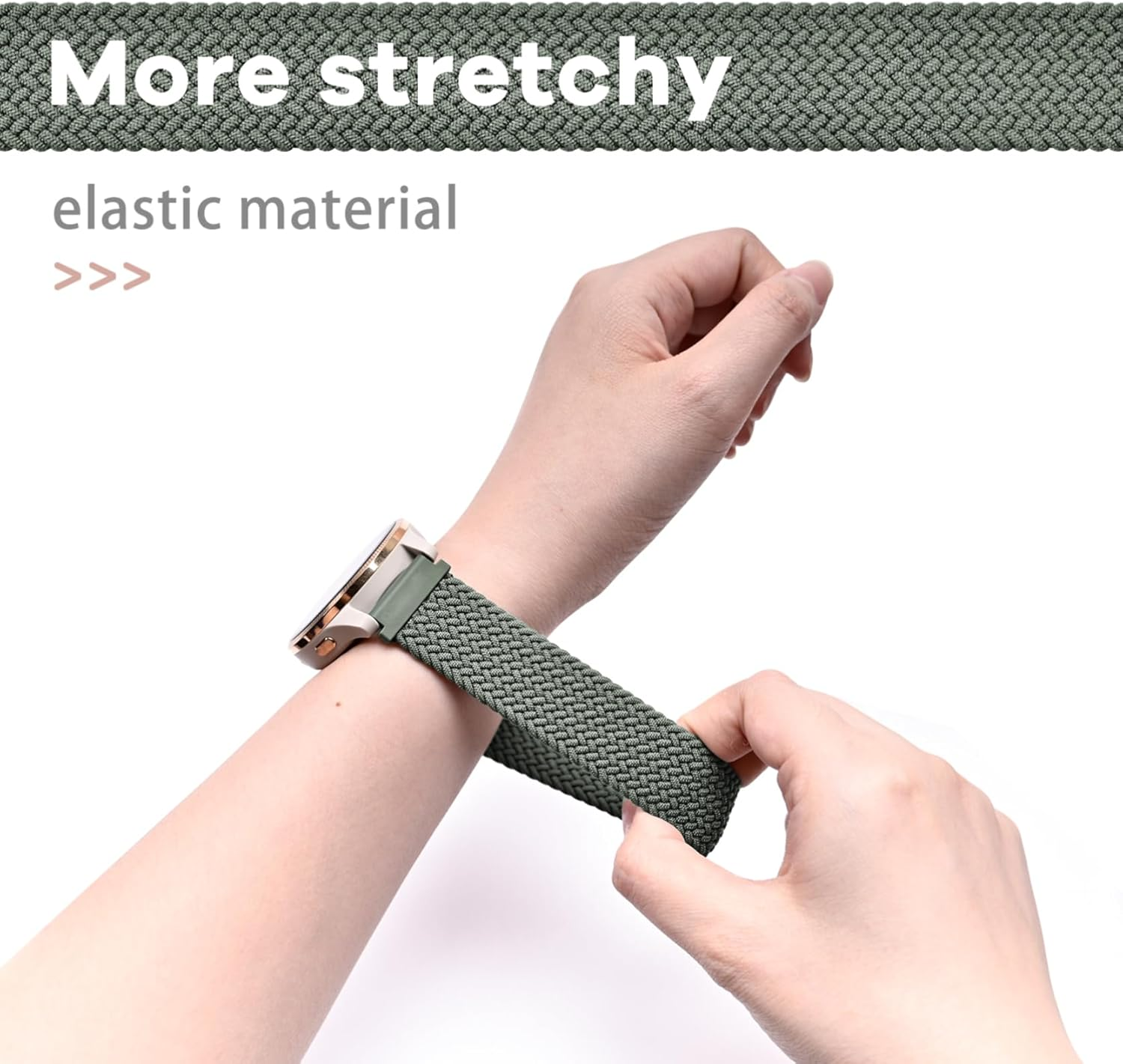 2 Pack Braided Band 18Mm Soft Nylon Compatible with Garmin Venu 3S/Venu 2S/Vivoactive 4S/Vivomove 3S/Venu 4 41Mm/Forerunner 255S/Forerunner 265S,Quick Release Strap Wristband for Women Men image number 6