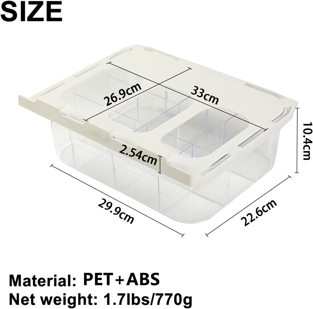 Betterlifewj Underwear Storage Box. Simple Transparent, Shelf Pull-Down Drawer with Partition. Store Socks, Underwear, Bras, Ties. image number 4
