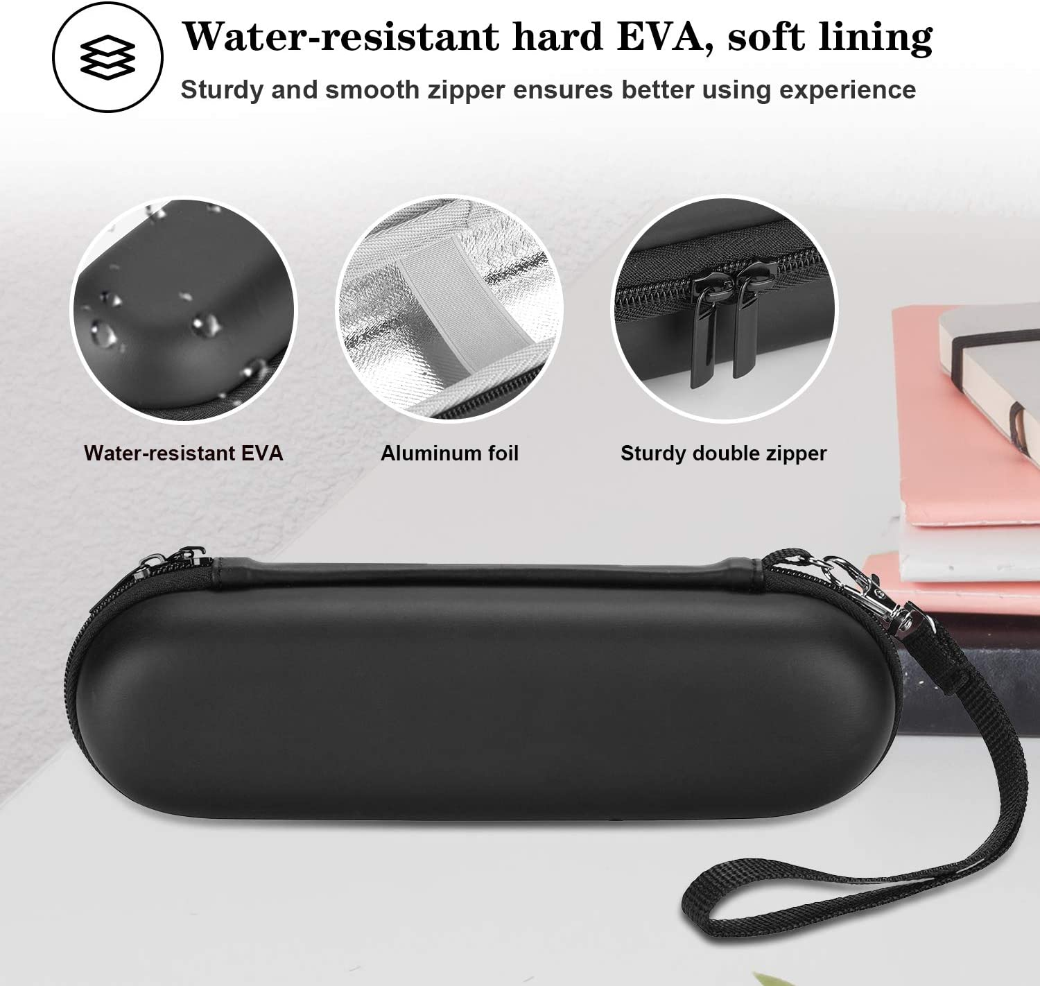 Procase Electric Toothbrush Hard Travel Case Compatible with Oral-B Pro 1000 8000, Philips Sonicare 1100 5100 6100, Carrying Bag Carrier for Battery Power Rechargeable Toothbrush (Case Only) &ndash;Black image number 4